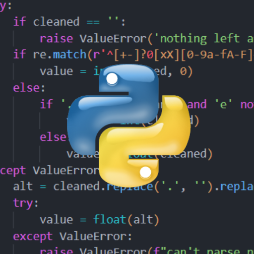 A picture of my Python code with the Python symbol on top.